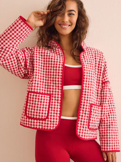 Gingham Glide Quilted Jacket - TULLABEE