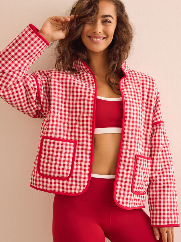 Gingham Glide Quilted Jacket - TULLABEE