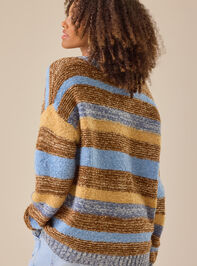 Sammy Oversized Stripe Cardigan Detail 5 - TULLABEE