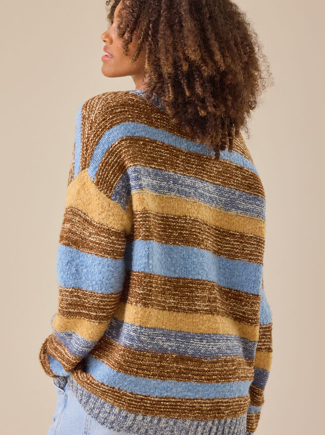 Sammy Oversized Stripe Cardigan Detail 5 - TULLABEE