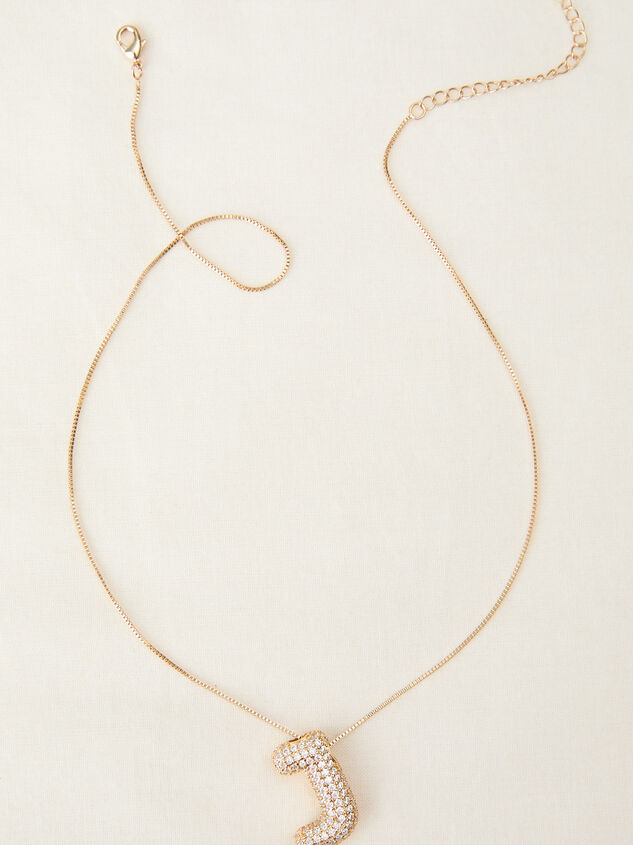 18K Gold Monogram Charm Necklace - J Detail 2 - TULLABEE