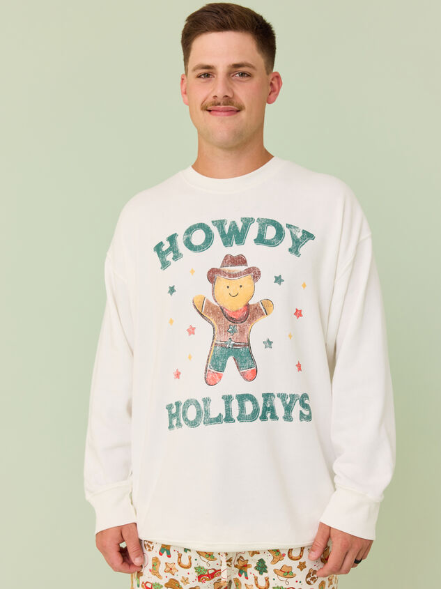 Howdy Holidays Papa Sweatshirt Detail 2 - TULLABEE
