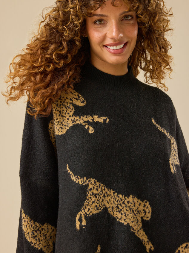 Raven Leopard Sweater Detail 3 - TULLABEE