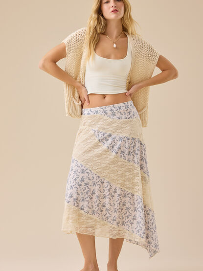 Mandi Print Lace Midi - TULLABEE