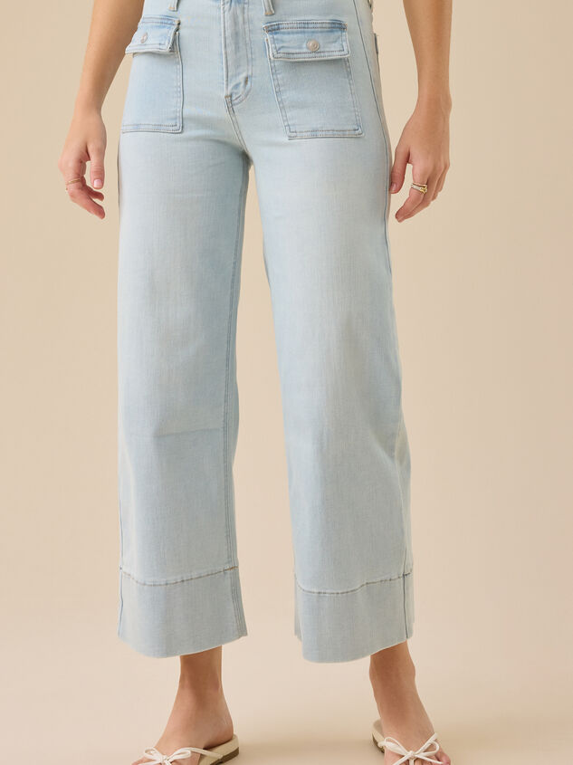 Tullalah Wide Leg Crop Jeans Detail 3 - TULLABEE