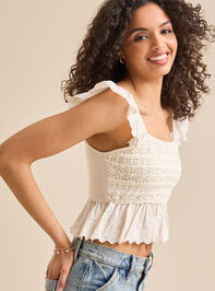 Stacie Crochet Woven Top - TULLABEE