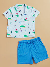 Golf Things Toddler Polo and Shorts Set Detail 2 - TULLABEE
