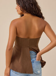 Stevie Strapless Peplum Top Detail 2 - TULLABEE