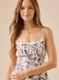 Barbara Floral Mini Dress Detail 3 - TULLABEE