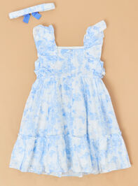 Serene Sky Toddler Dress Detail 3 - TULLABEE