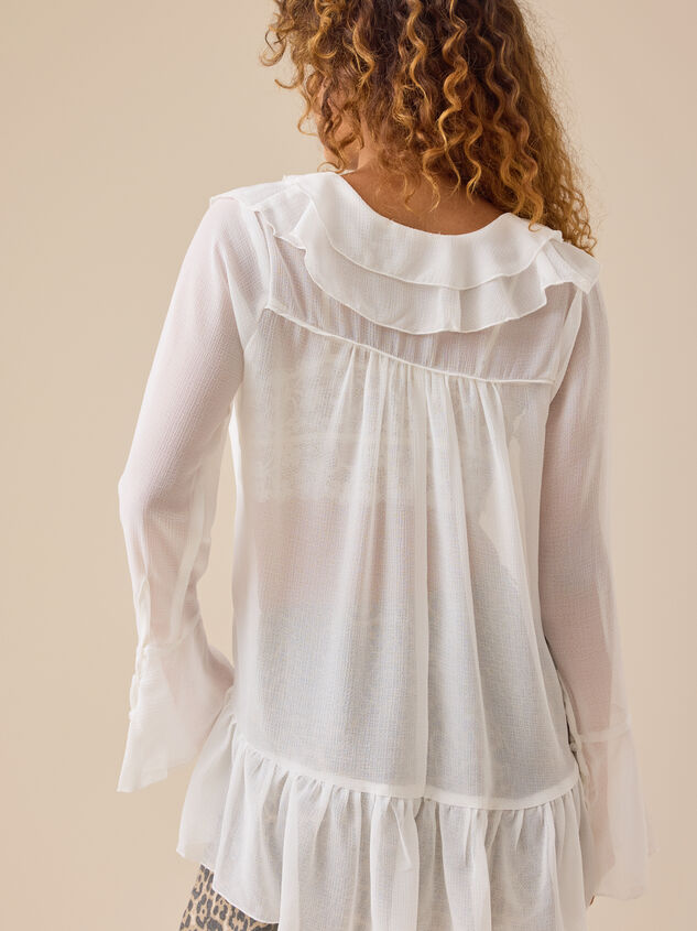 Patricia Chiffon Ruffle Top Detail 5 - TULLABEE