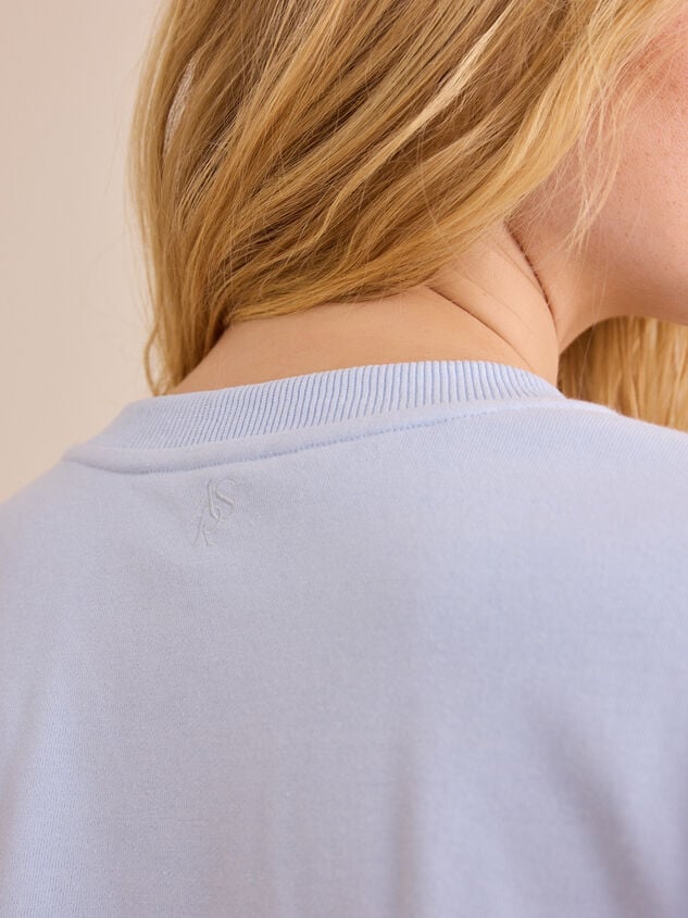 Unwind Time Embroidered Bow Pullover Detail 5 - TULLABEE