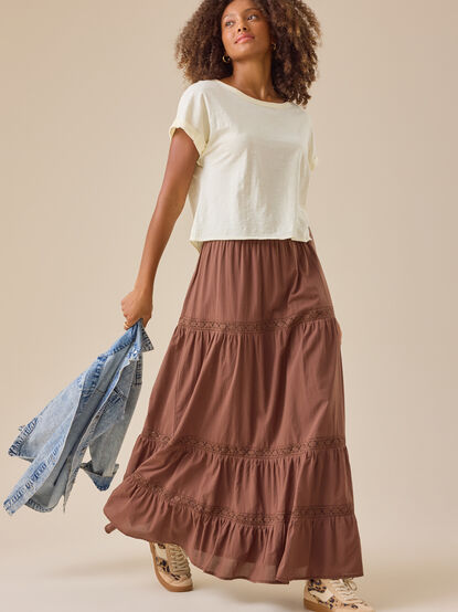 Jaycee Tiered Midi Skirt - TULLABEE