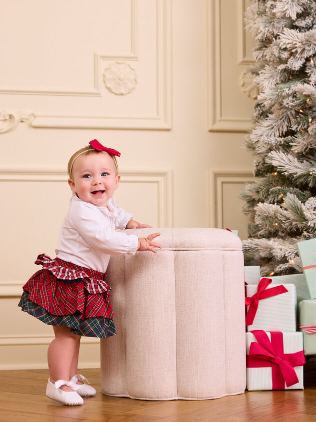 Rowan Bodysuit with Tiered Plaid Skirt Set - TULLABEE