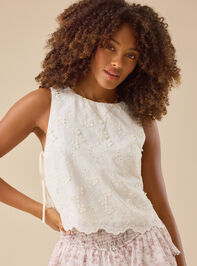 Jaycie Embroidered Side Tie Tank - TULLABEE