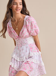 Aderny Floral Mini Dress Detail 3 - TULLABEE