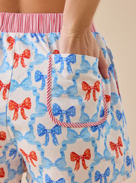 Americana Bows Sleep Shorts Detail 6 - TULLABEE