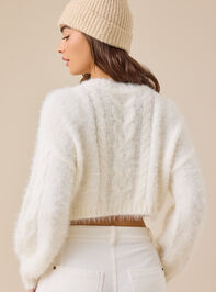 Callie Fuzzy Cropped Sweater Detail 5 - TULLABEE