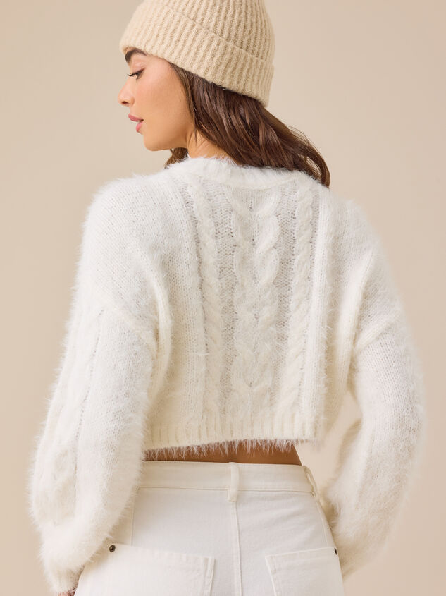 Callie Fuzzy Cropped Sweater Detail 5 - TULLABEE