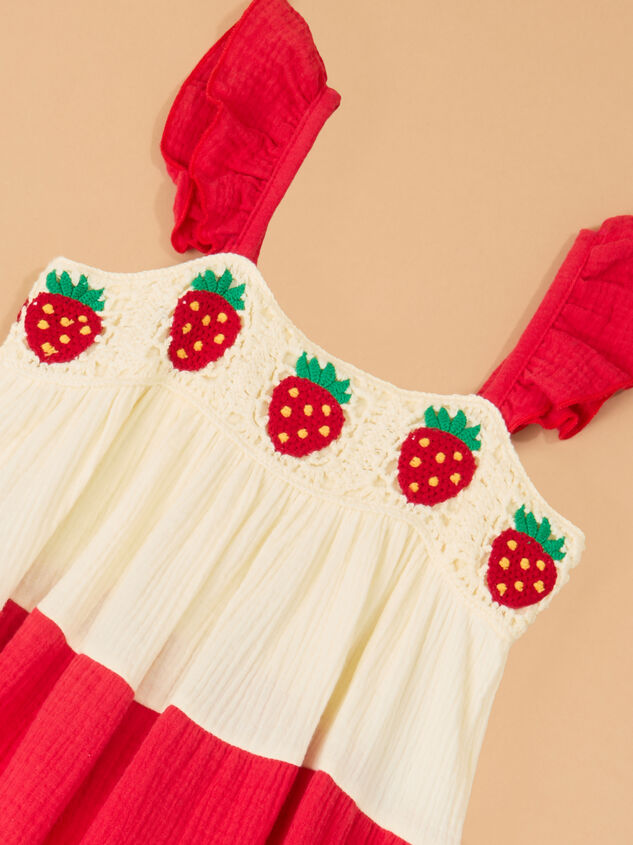 Sadie Strawberry Dress Detail 2 - TULLABEE