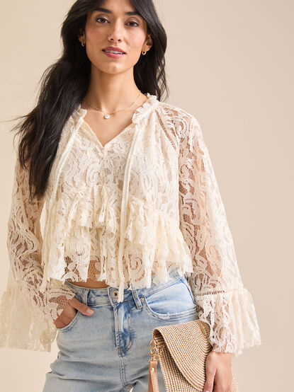 Ellison Bellsleeve Lace Top - TULLABEE