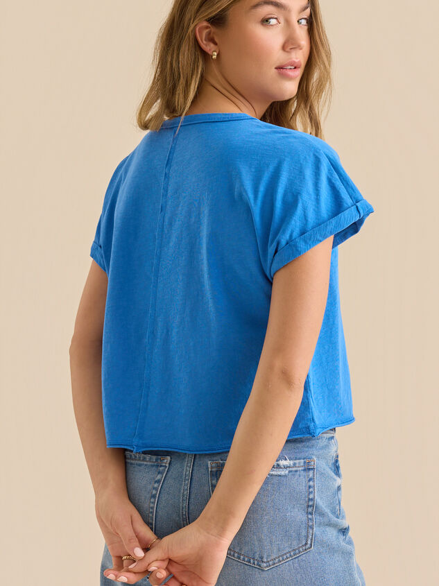 Demi Slub Roll Sleeve Tee Detail 4 - TULLABEE