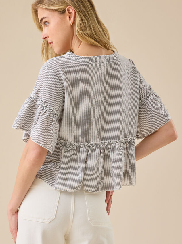 Leyla Stripe Top Detail 4 - TULLABEE