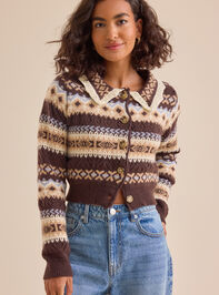 Sherrie Fair Isle Cropped Cardigan Detail 3 - TULLABEE