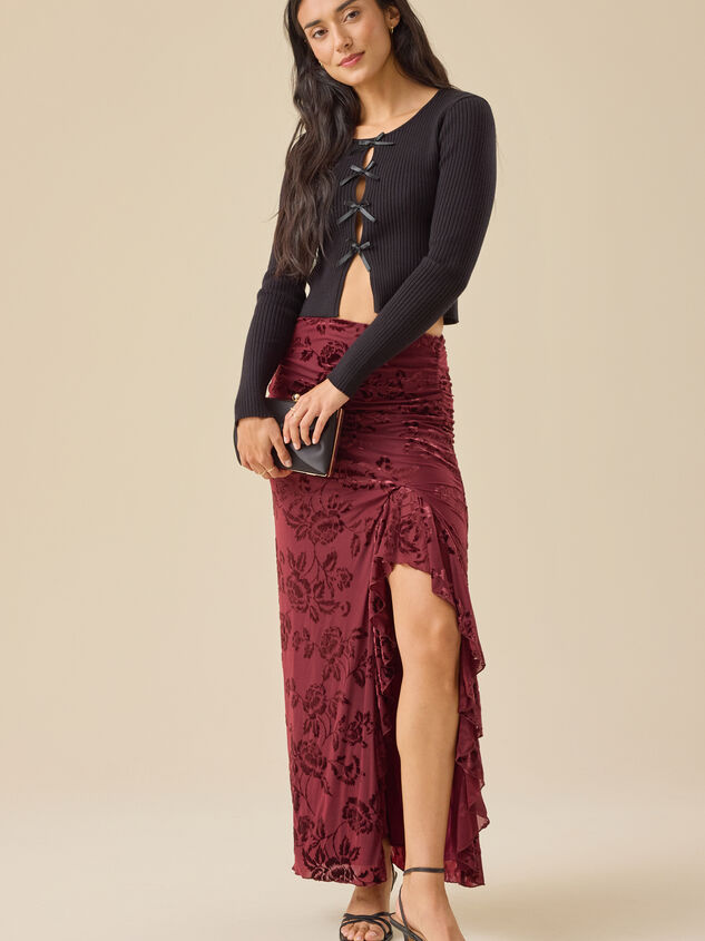 Perrin Velvet Midi Skirt - TULLABEE