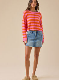 Delphine Bright Stripe Sweater Detail 3 - TULLABEE