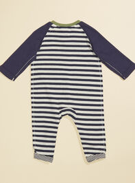 Lion Pocket Striped Jumpsuit by MudPie Detail 2 - TULLABEE
