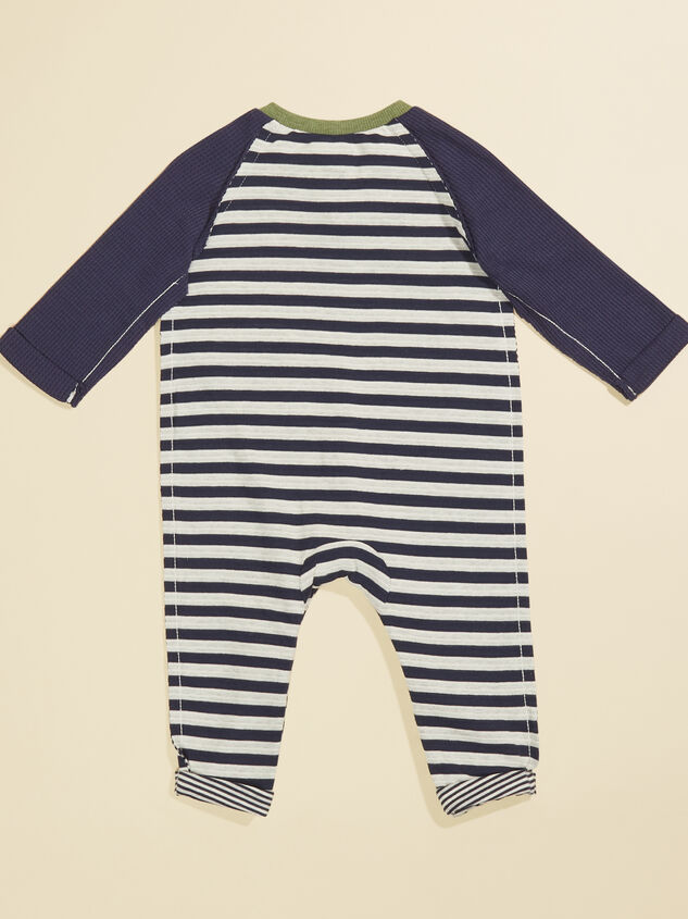 Lion Pocket Striped Jumpsuit by MudPie Detail 2 - TULLABEE
