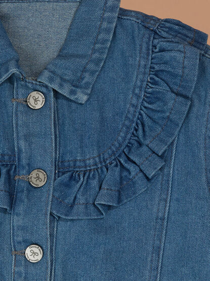 Reagan Ruffle Denim Jacket - TULLABEE