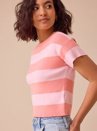Sophie Striped Ribbed Top Detail 4 - TULLABEE