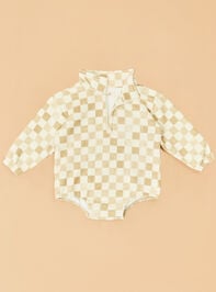 Logan Checkered Quarter-Zip Bubble Detail 2 - TULLABEE