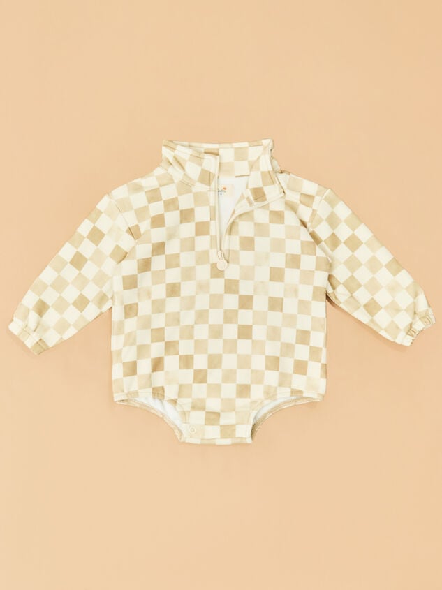 Logan Checkered Quarter-Zip Bubble Detail 2 - TULLABEE