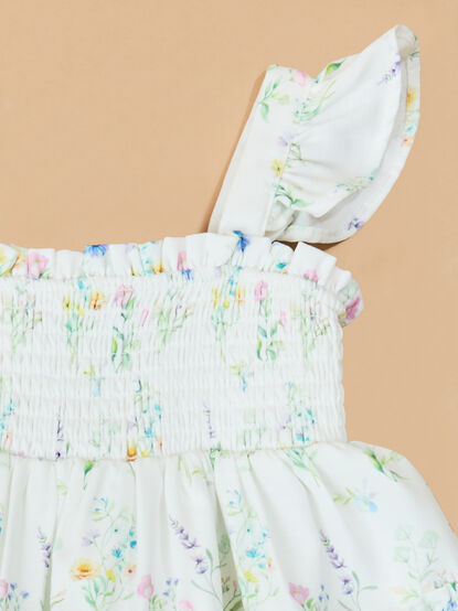 Ella May Floral Tiered Baby Dress and Bloomer Set - TULLABEE