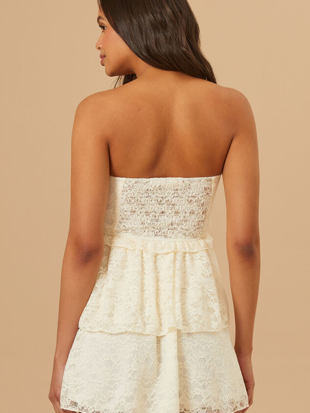 Marigold Lace Strapless Dress Detail 4 - TULLABEE