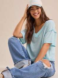 Ada Ribbed Boxy Tee Detail 2 - TULLABEE