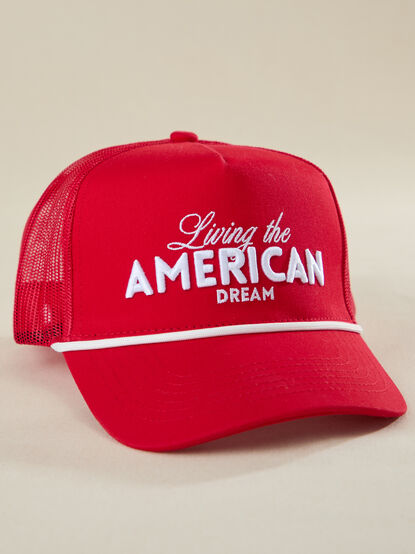 Living The American Dream Trucker Hat - TULLABEE