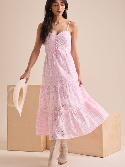 Maisie Eyelet Midi Dress - TULLABEE