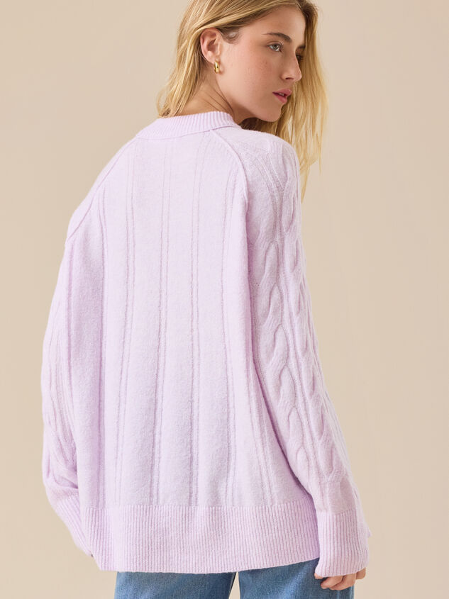 Maude Cozy Cable Sweater Detail 4 - TULLABEE