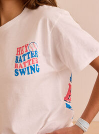Hey Batter Batter Graphic Tee Detail 2 - TULLABEE