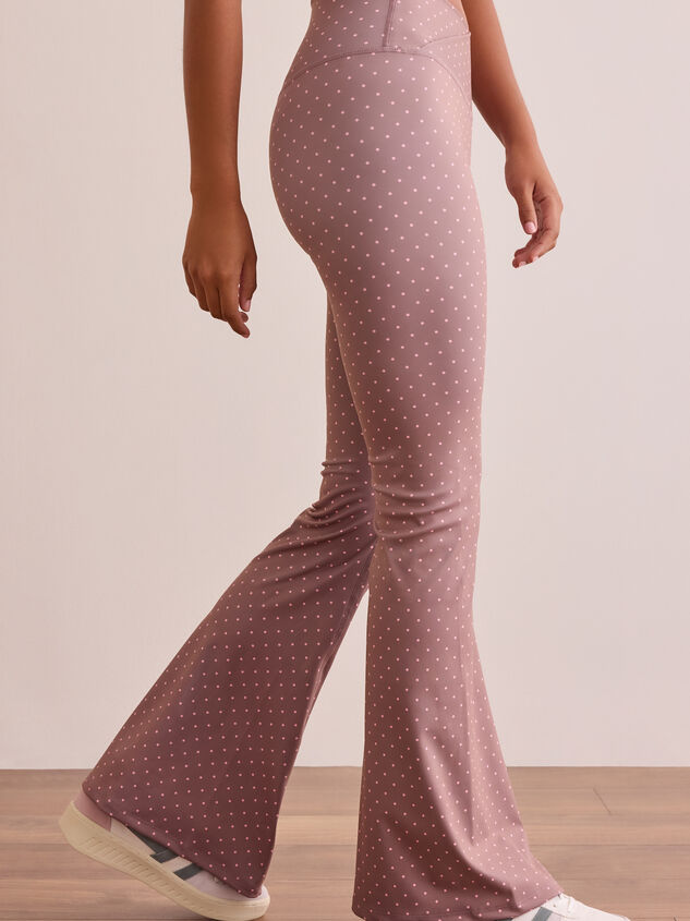 Go For It Polka Dot Flare Leggings Detail 4 - TULLABEE