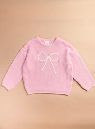 Precious Embroidered Bow Sweater Detail 2 - TULLABEE