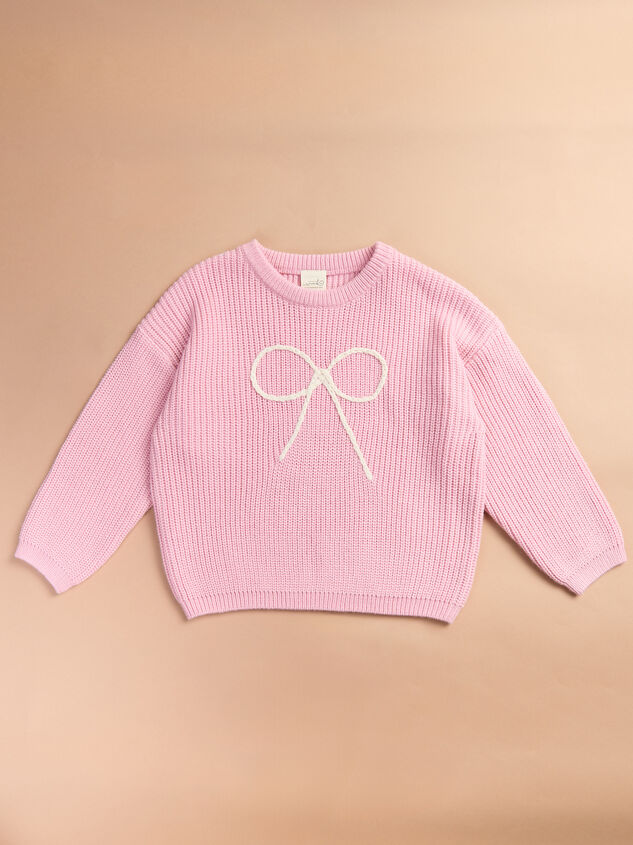 Precious Embroidered Bow Sweater Detail 2 - TULLABEE