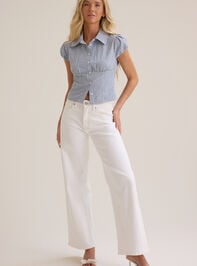 Bonnie Gingham Button Up Top Detail 3 - TULLABEE