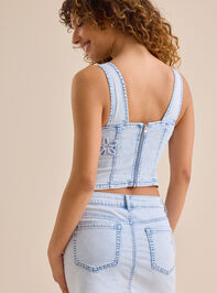 Tess Denim Halter Top Detail 4 - TULLABEE