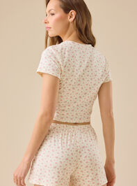 Eleanora Floral Lounge Top Detail 5 - TULLABEE