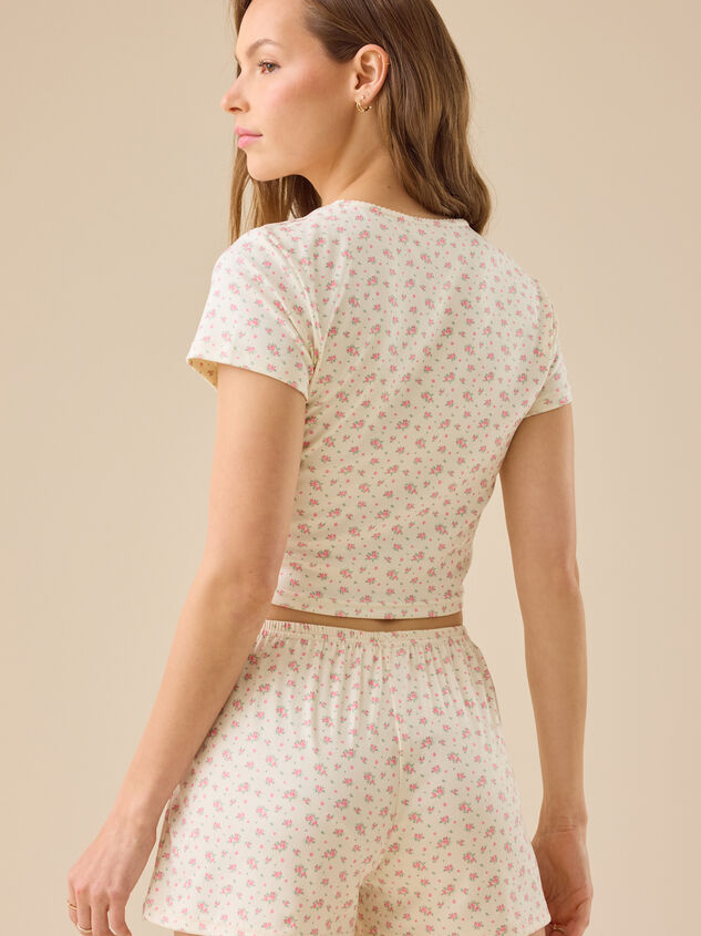 Eleanora Floral Lounge Top Detail 5 - TULLABEE